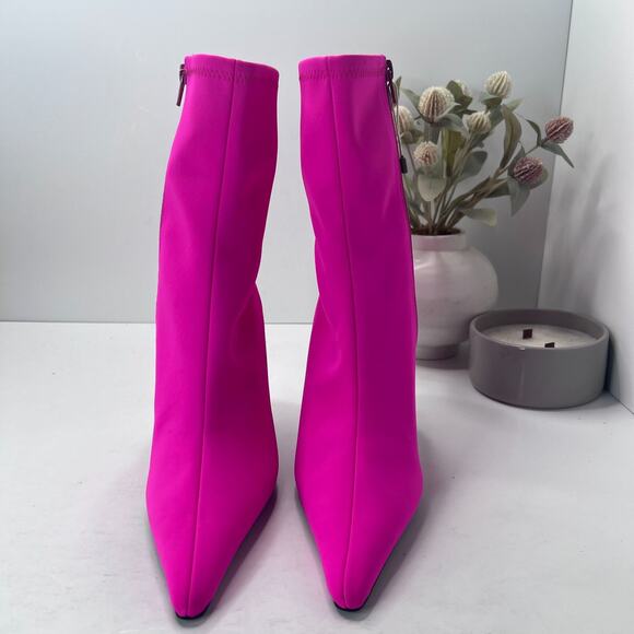 Jeffrey Campbell Compass Neoprene Boots Fuchsia Women's 9.5/EU40 Tried On - Picture 4 of 10
